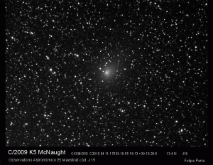 C/2009 K5 McNaught Observatorio Astronómico El Maestrat cód. J19 Felipe Peña
