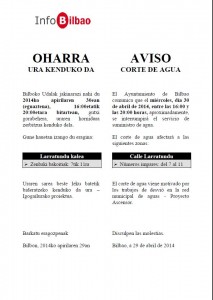 corte agua