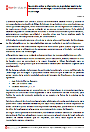 Resolución sobre la continuidad del mercado